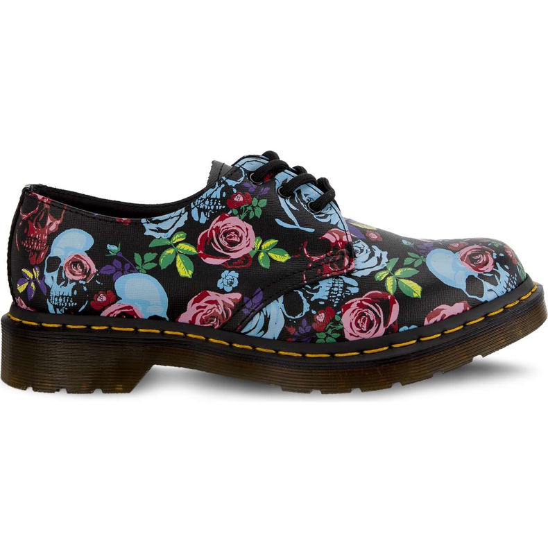 Dr. Martens 1461 rosa rosa fantasía revés paja grano multi negro multicolor