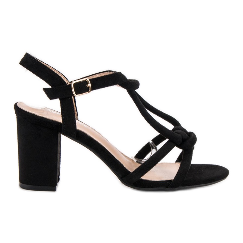 Laura Mode Sandalias elegantes en una barra negro