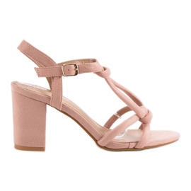 Laura Mode Sandalias elegantes en una barra rosa