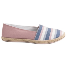 Sweet Shoes Slipons a rayas multicolor rosado