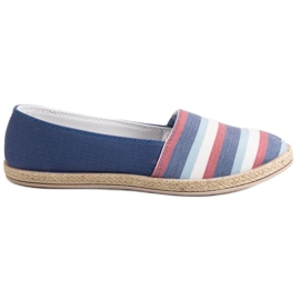 Sweet Shoes Slipons a rayas azul