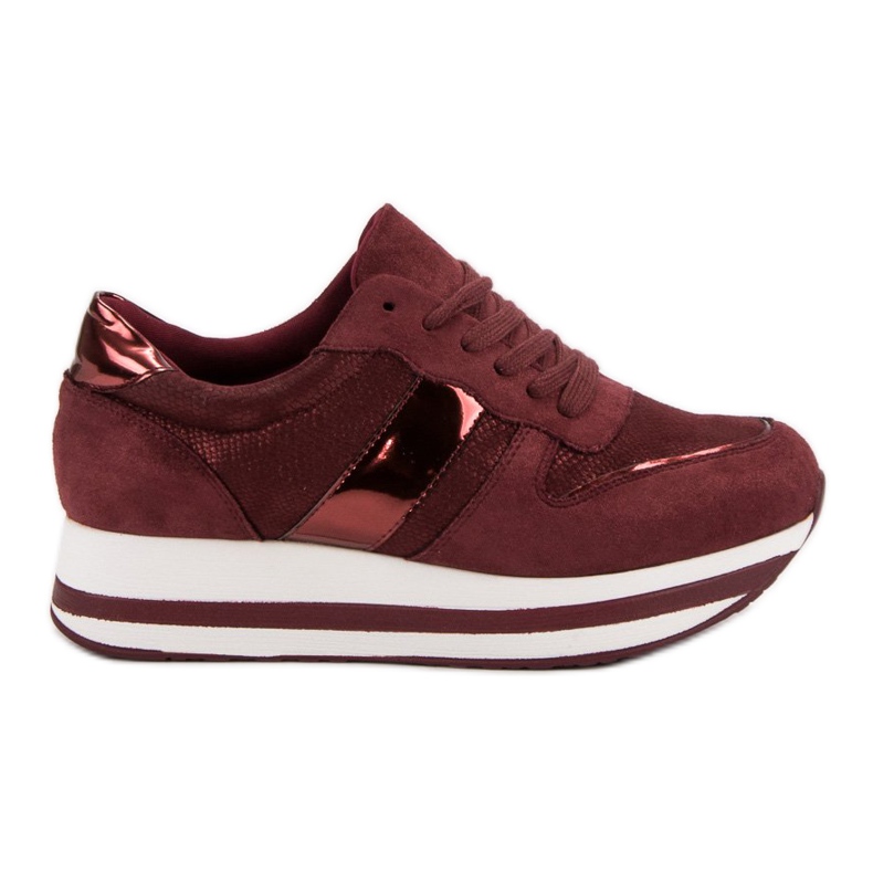 Bestelle Zapatillas de color burdeos de moda multicolor rojo