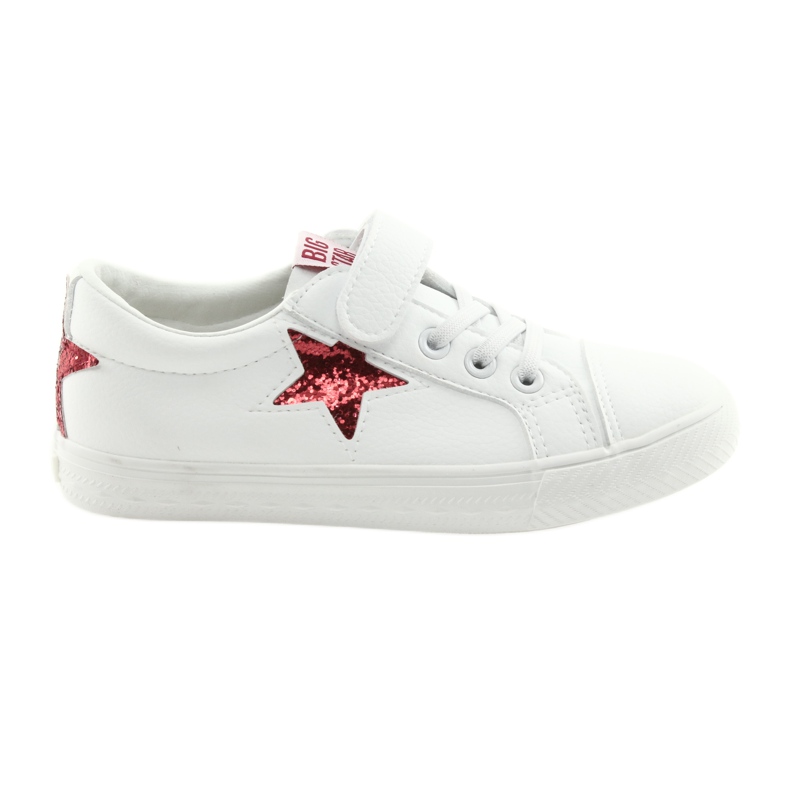 Zapatillas Big Star Velcro estrella 374102 blanco rojo
