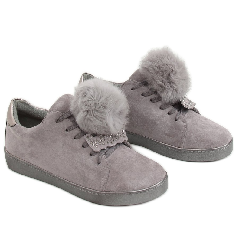 Zapatillas de mujer grises 68-95 Gris