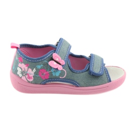 American Club Zapatos para niños zapatillas sandalias inserto de cuero americano 37/19 azul rosa