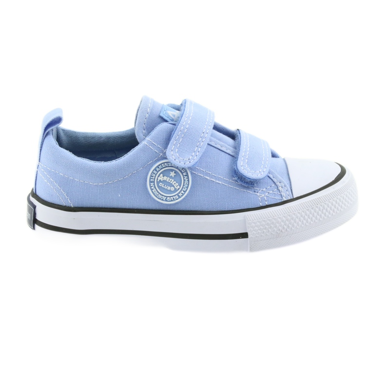 Zapatillas velcro American Club LH50 azul calzado infantil blanco