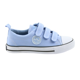 Zapatillas American Club azul LH49 velcro blanco
