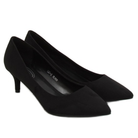 Zapatos de salón tacones bajos negro 123-2 Negro