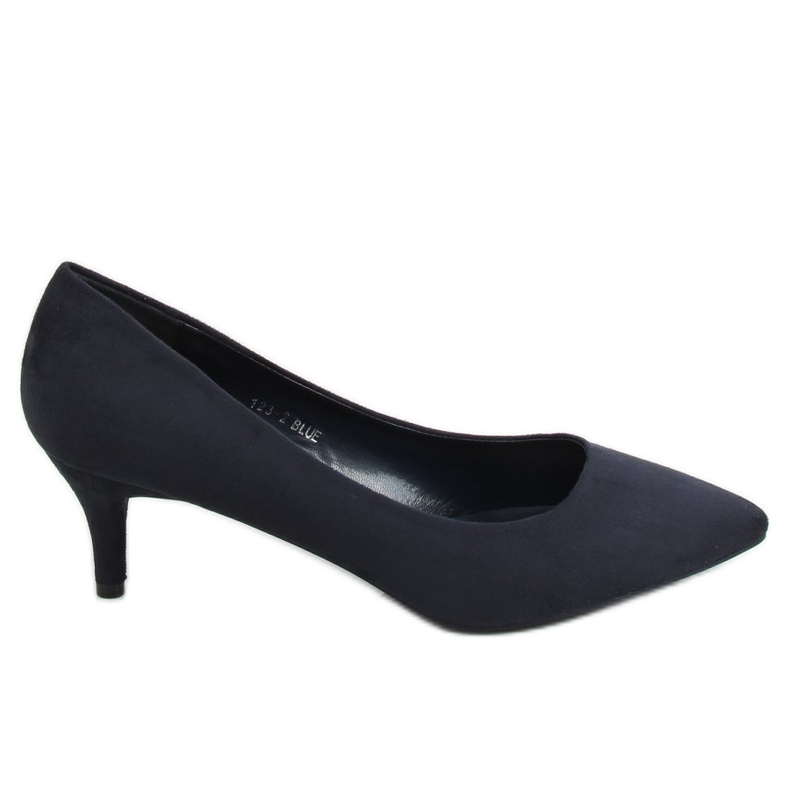 Salón con tacones bajos azul marino 123-2 Azul