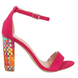 Sandalia tacón fucsia 708-24 Fucsia multicolor rosa
