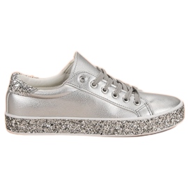 Zapatillas con suela de purpurina gris