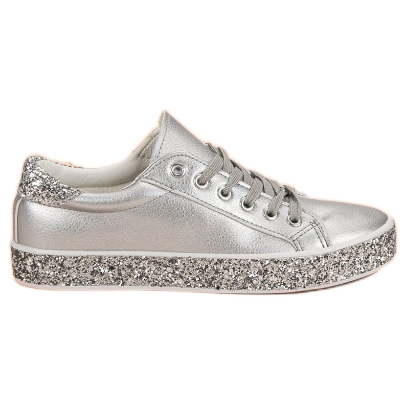 Zapatillas con suela de purpurina gris