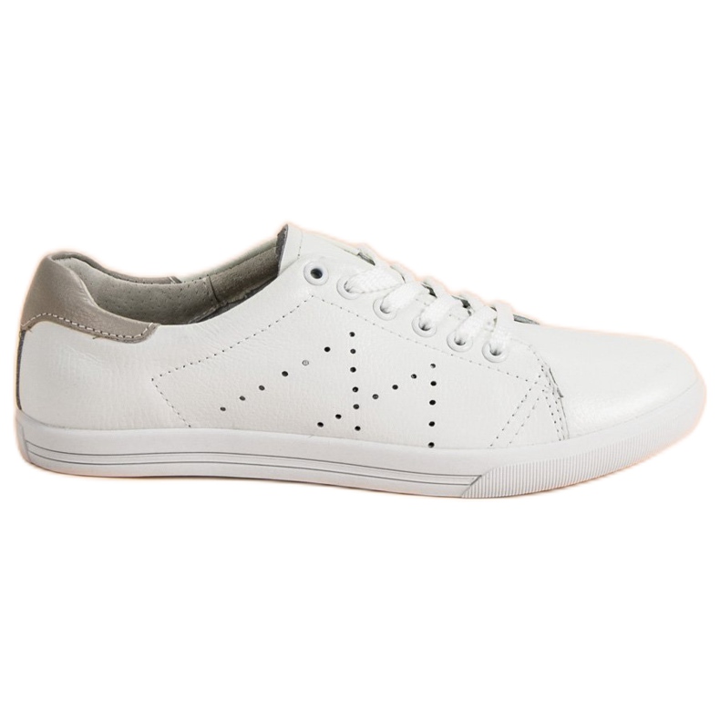 Tenis bajos de piel VINCEZA blanco