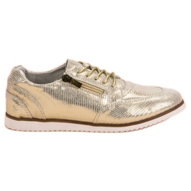 Filippo Zapatos de cuero dorado