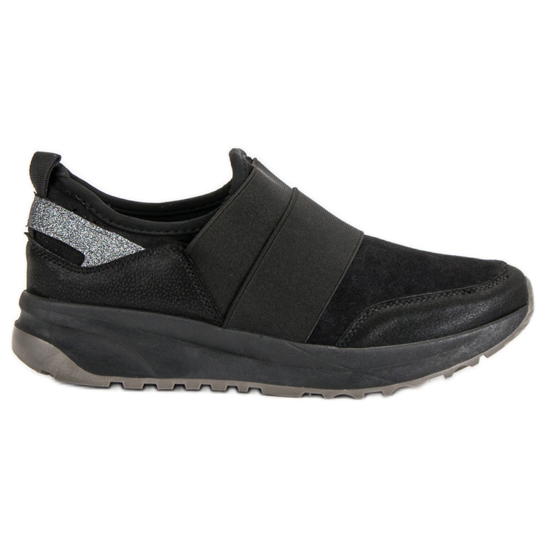 Ideal Shoes Zapatillas cómodas sin cordones negro