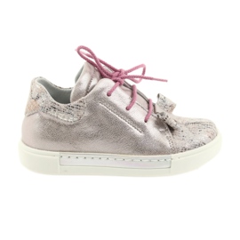 Ren But Zapatos de cuero deportivo para niñas Rhine rosa