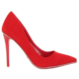 Zapatos de salón con tacón rojo P-6378 Rojo