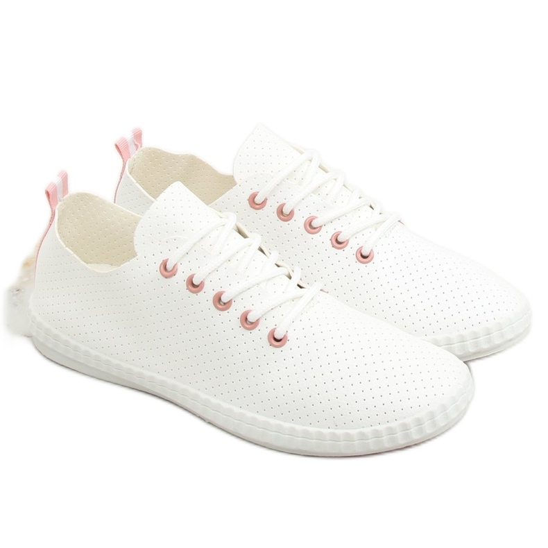 Zapatillas de mujer blancas y rosas BO-1 Pink blanco