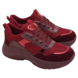 B318-18 Calzado deportivo burdeos rojo vino