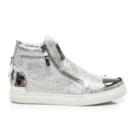 Vices Zapatos deportivos con estampado de serpiente para mujer gris Vices Zapatos deportivos con estampado de serpiente para mujer gris