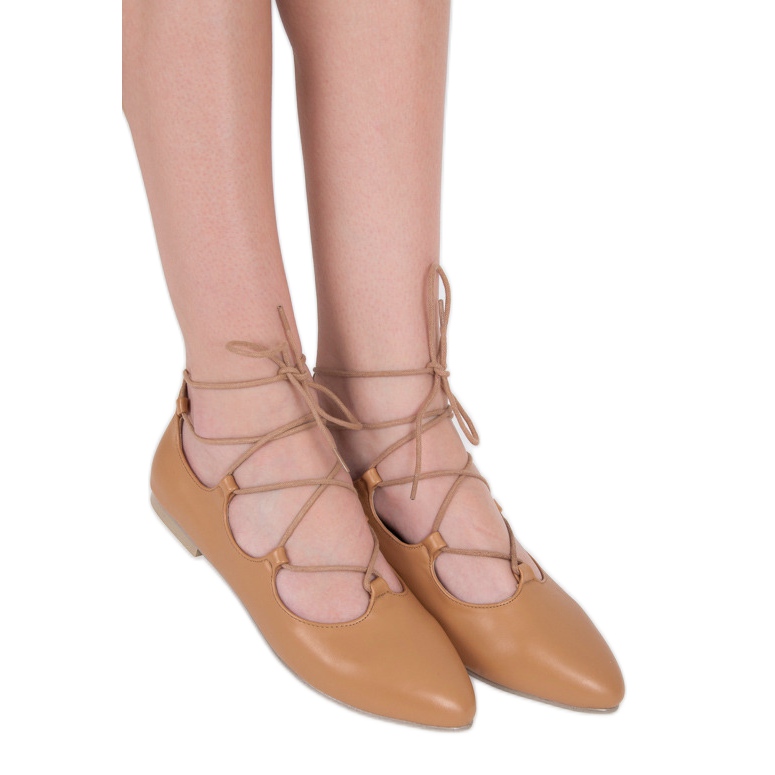 Vices Bailarinas atadas de moda marrón Vices Bailarinas atadas de moda marrón