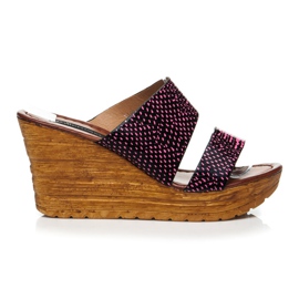 Sergio Todzi Sandalias de cuña negro rosa