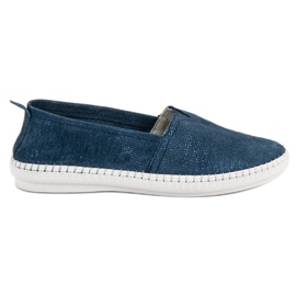Filippo Slipons de cuero azul