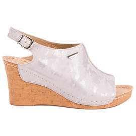 Filippo Sandalias de cuña con patrón rosa