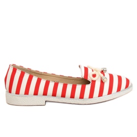 Slip-on en rayas blancas y rojas H8-105 Rojo blanco
