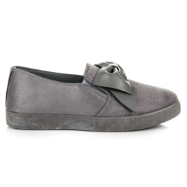 Slipons de ante con lazo gris