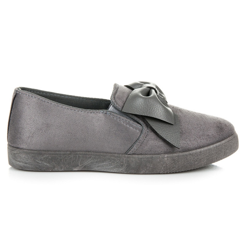 Slipons de ante con lazo gris