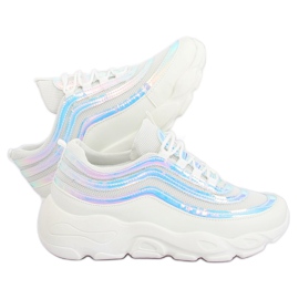 Blanco LA52P Zapatillas deportivas blancas multicolor