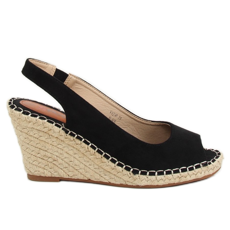 Alpargatas negras con cuñas YY29P Negro