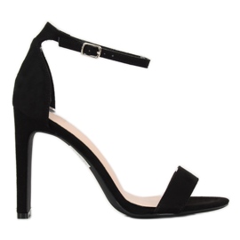 Sandalias de tacón negras NF-37P Black negro