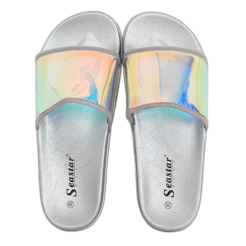 Pantuflas bencina color plata CK80P Plata gris