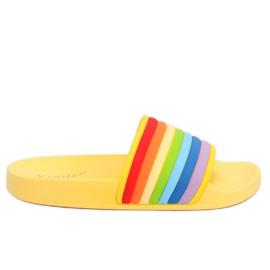 Pantuflas arcoíris amarillo T325P Amarillo multicolor