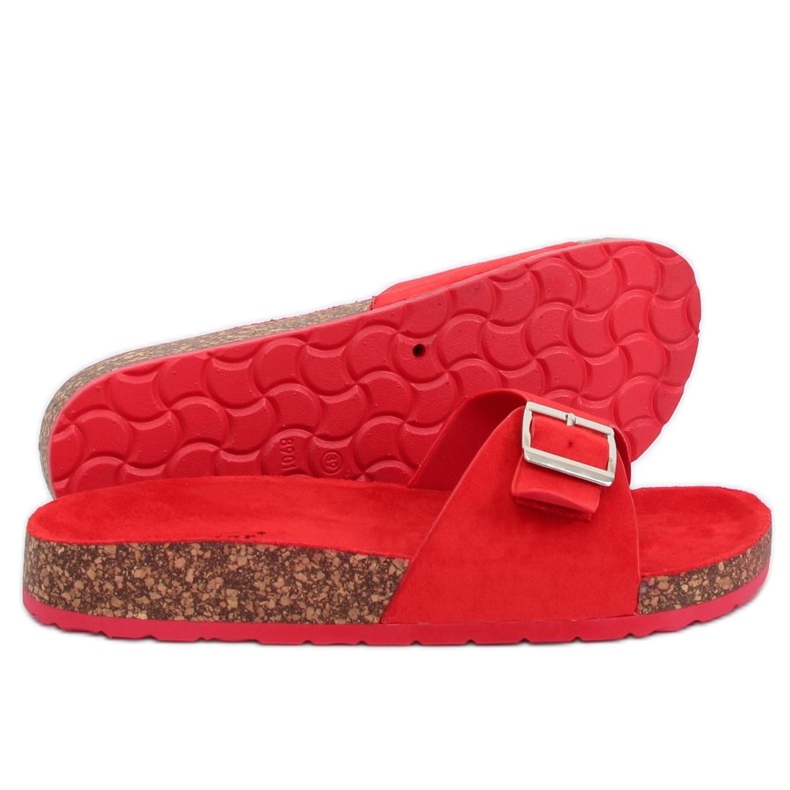 Pantuflas de ante rojo CK61P Rojo Pantuflas de ante rojo CK61P Rojo