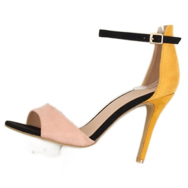 Sandalias de tacón WD100P Amarillo multicolor