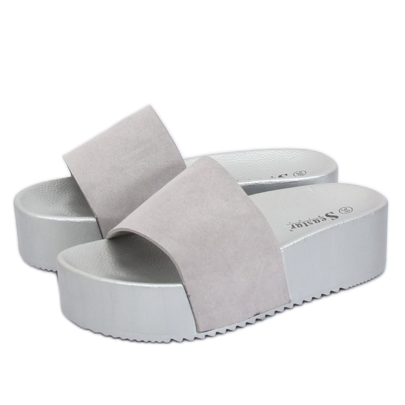 Gris CK76P Pantuflas de suela alta grises Gris CK76P Pantuflas de suela alta grises