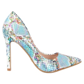 Tachuelas de piel de serpiente azul NF-42P Azul multicolor