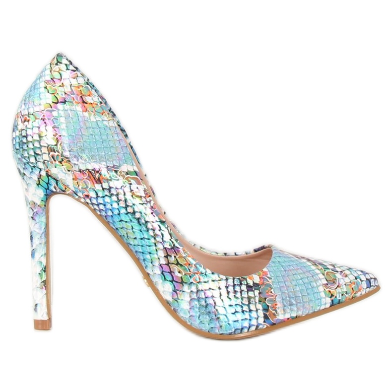 Tachuelas de piel de serpiente azul NF-42P Azul multicolor