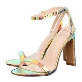 Sandalias tacones altos NF-38P Rose púrpura multicolor