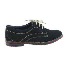 Gregors Zapatos para niños 141 inserto azul marino de cuero