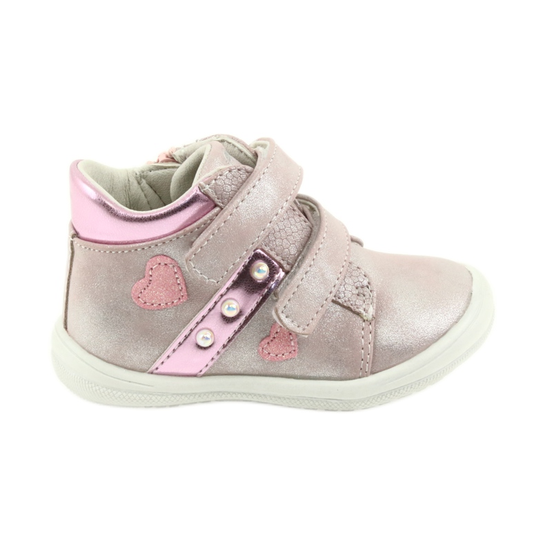 American Club Zapatillas deportivas ADI para niños en corazones americanos gris rosado