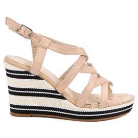 Kerline Sandalias de cuña de moda beige Kerline Sandalias de cuña de moda beige