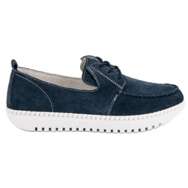 Filippo Mocasines de piel con cordones azul azul marino