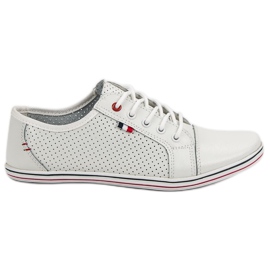 Filippo Zapatos de piel calada blanco