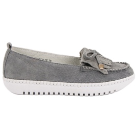 Filippo Mocasines de cuero de moda gris