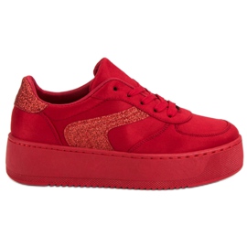 Zapatos deportivos de gamuza rojo
