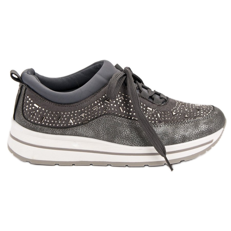 Calzado deportivo con cristales gris